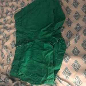 JCrew green chino shorts